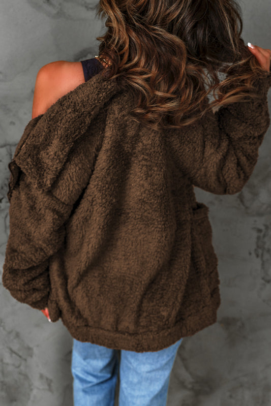 Zip Up Teddy Jacket with Pockets  Coats & Jackets- Doll Fits