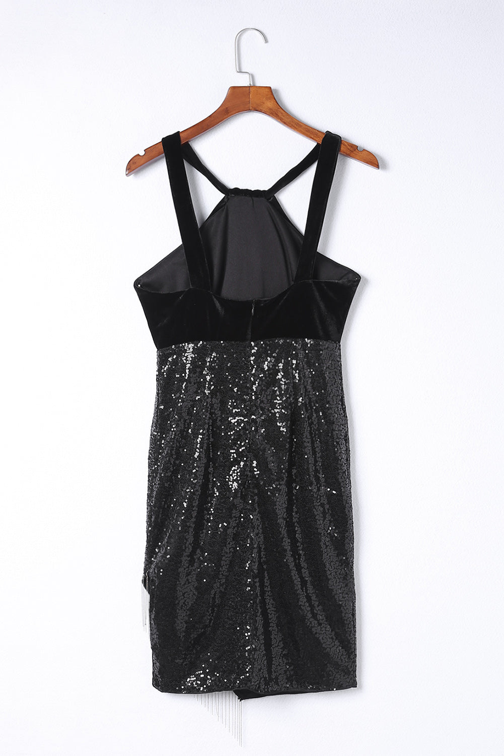 Sequin Fringe Detail Sleeveless Dress  Dresses- Doll Fits