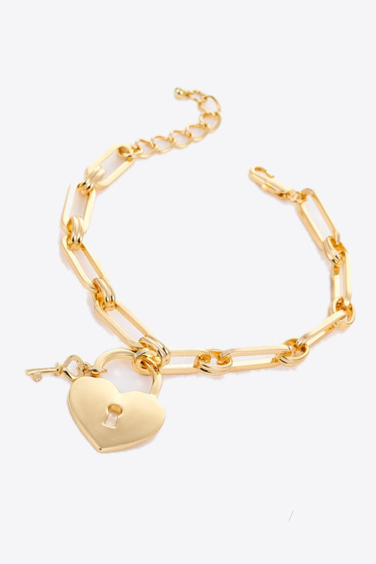 Heart Lock Charm Chain Bracelet  Bracelets- Doll Fits
