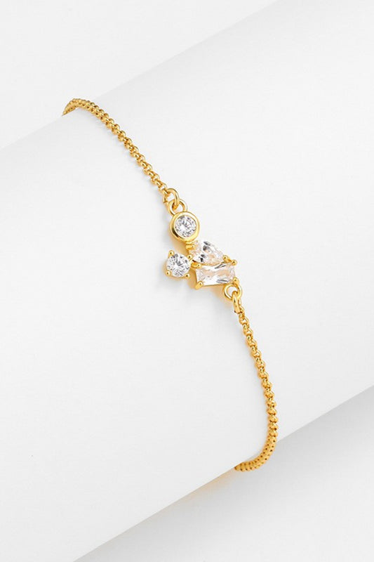 18K Gold Plated Zircon Bracelet  Bracelets- Doll Fits