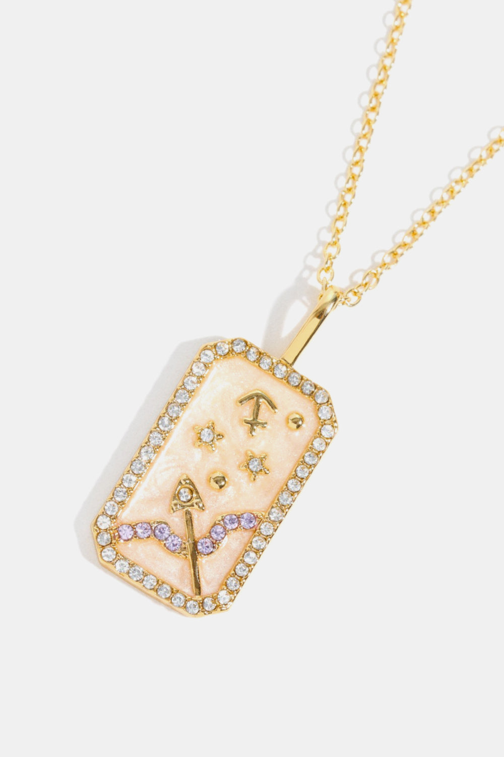 Rhinestone Constellation Pendant Copper Necklace  Necklaces- Doll Fits