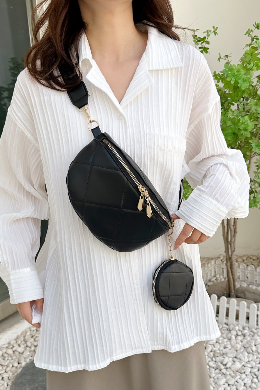 PU Leather Sling Bag with Small Purse  Handbags- Doll Fits