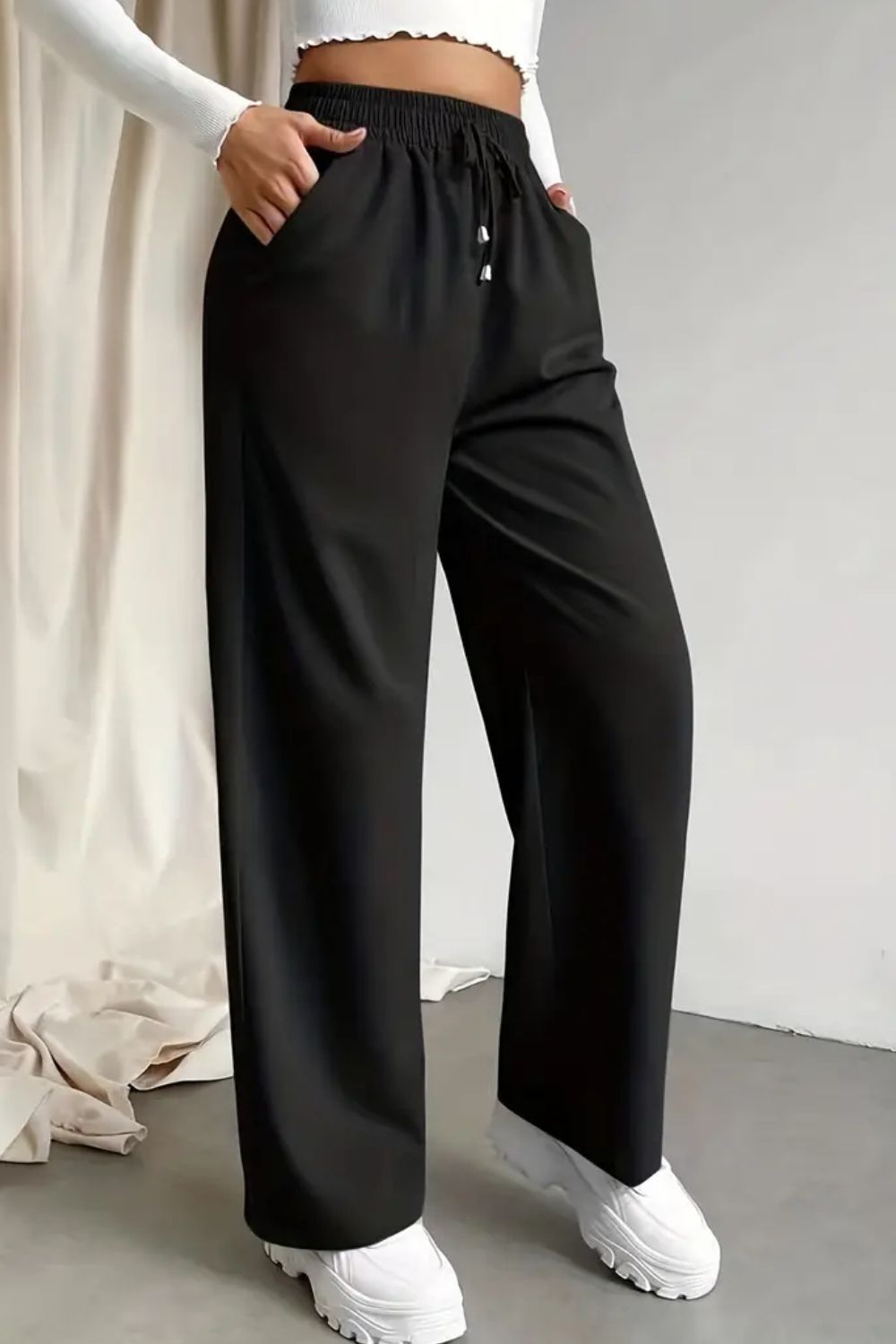 Tied Straight Leg Pants with Pockets  Pants- Doll Fits