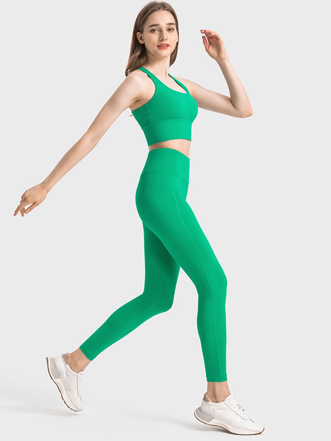 Scoop Neck Crisscross Straps Sports Bra  - Doll Fits