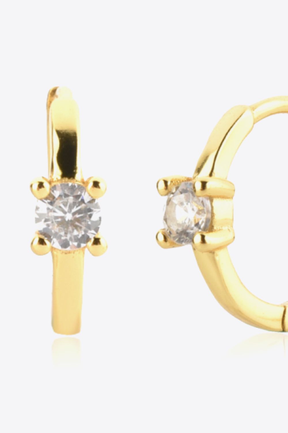 Zircon 925 Sterling Silver Huggie Earrings  Earrings- Doll Fits