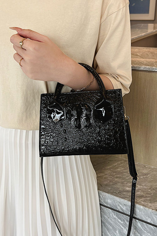 Textured PU Leather Crossbody Bag  Handbags- Doll Fits