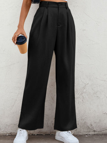 High Waist Straight Leg Pants  Pants- Doll Fits