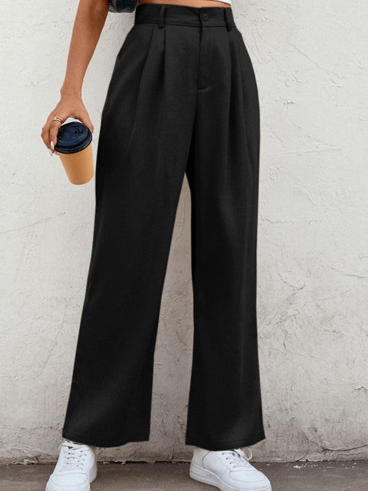 High Waist Straight Leg Pants  Pants- Doll Fits