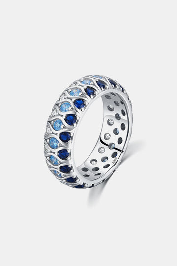 925 Sterling Silver Triple Row Zircon Ring  Rings- Doll Fits