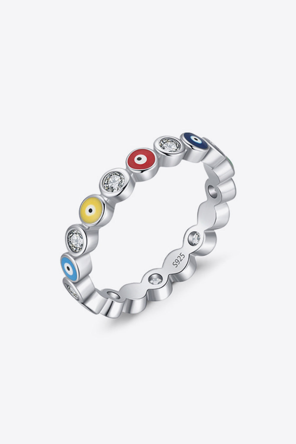 925 Sterling Silver Round Shape Zircon Ring  - Doll Fits