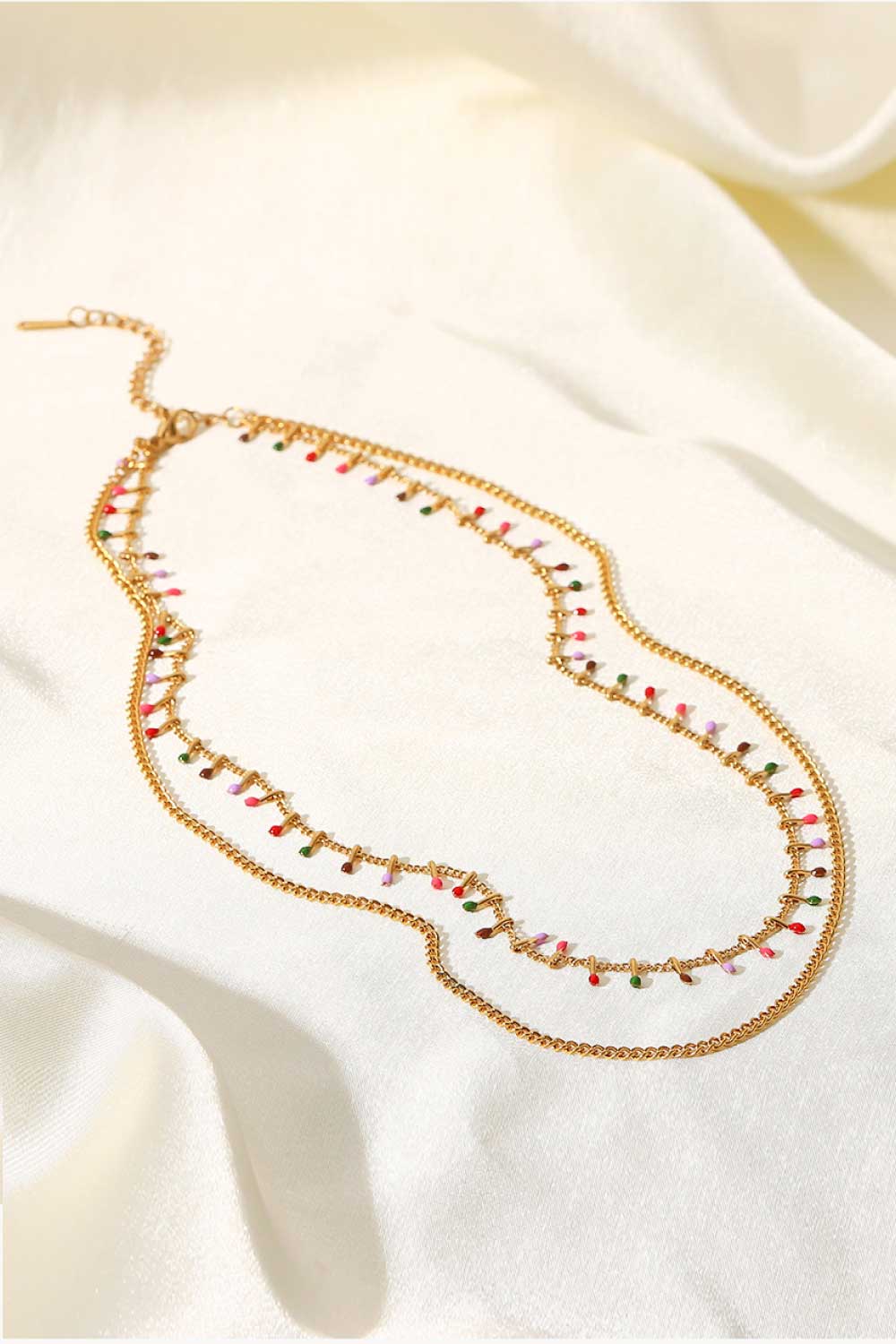 18K Gold-Plated Double-Layered Stainless Steel Necklace  Necklaces- Doll Fits