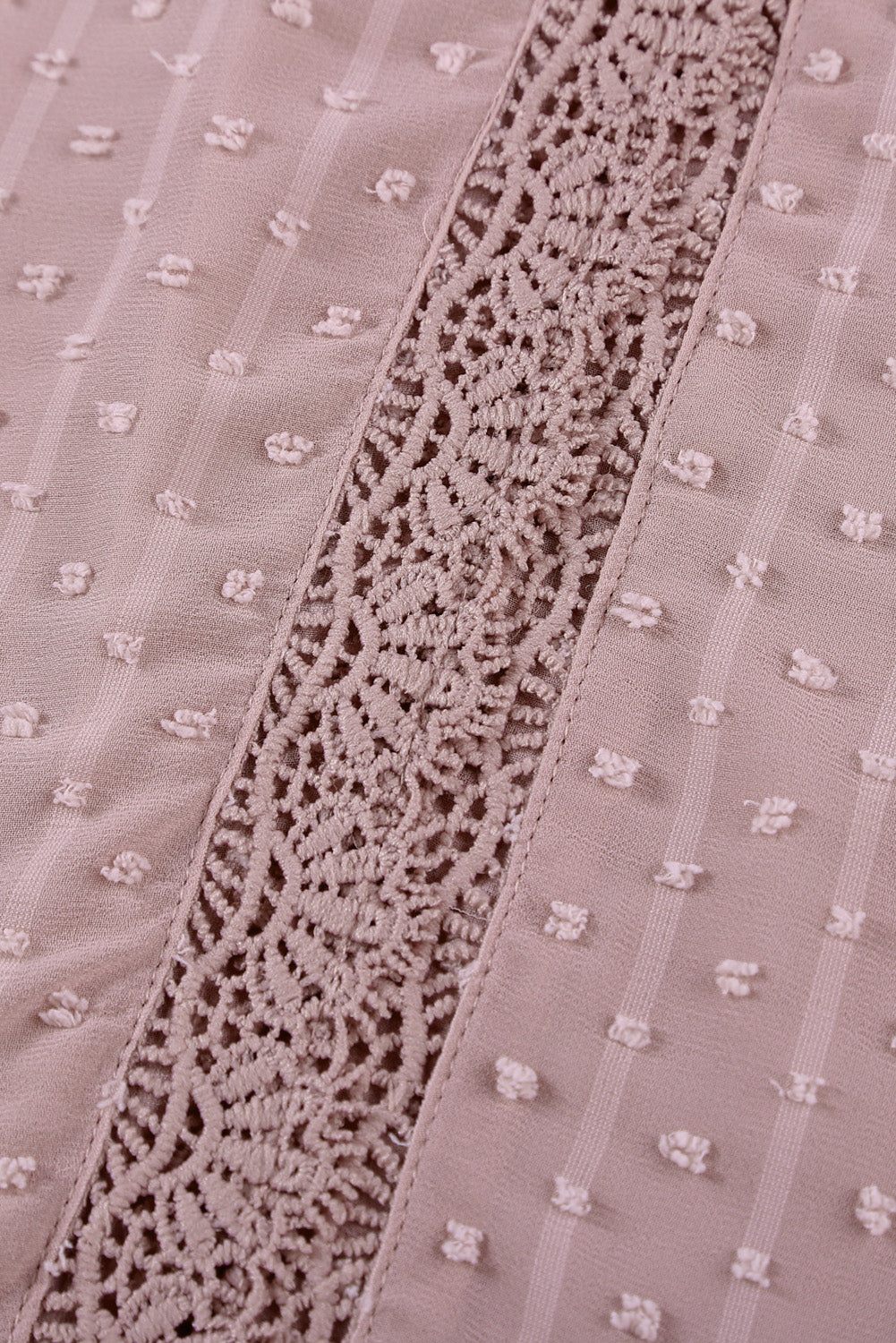 Swiss Dot Lace Trim Plunge Blouse  Shirts & Tops- Doll Fits