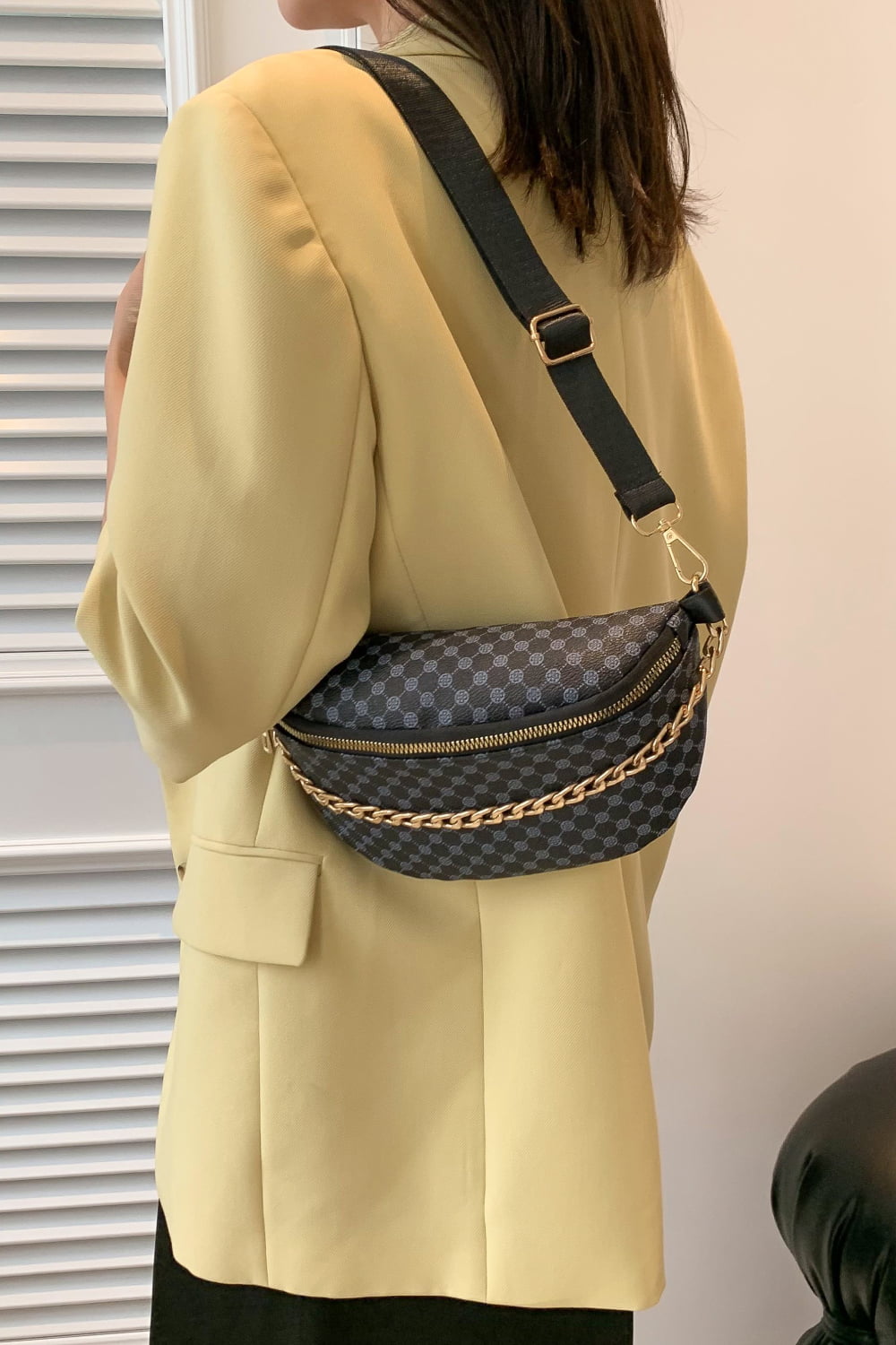 Printed PU Leather Sling Bag  - Doll Fits