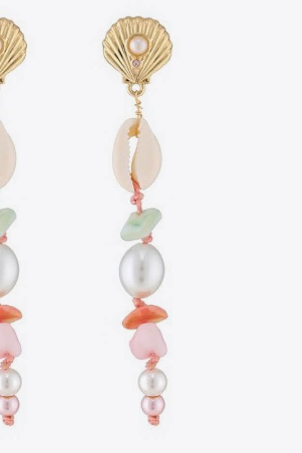 Synthetic Pearl Shell Drop Earrings  Earrings- Doll Fits
