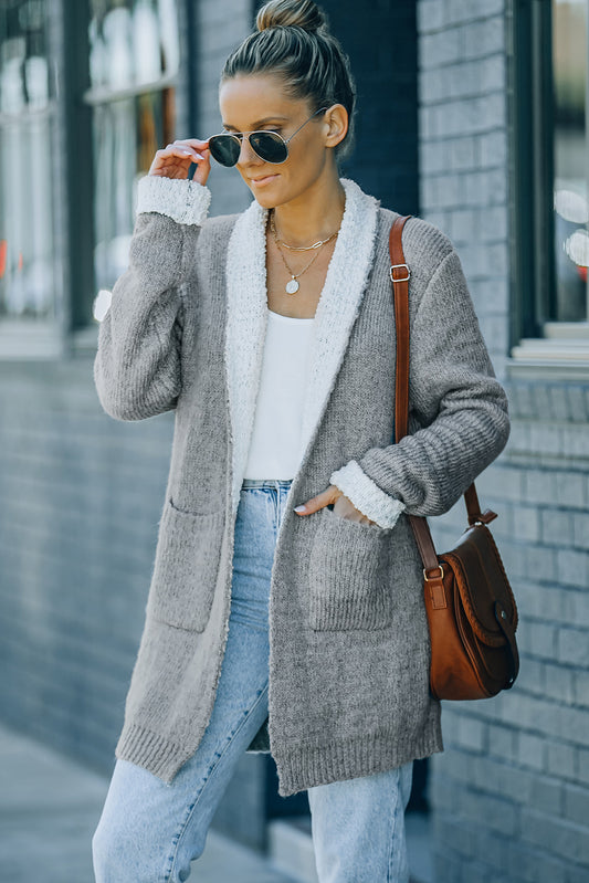 Open Front Pocketed Longline Cardigan  Coats & Jackets- Doll Fits