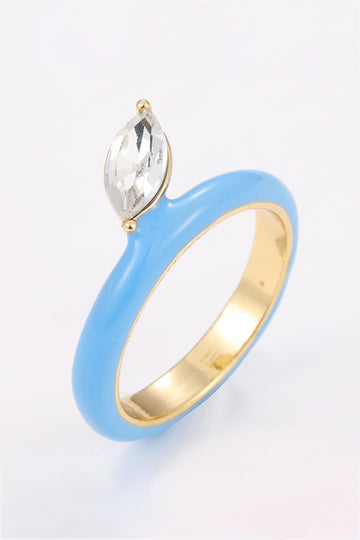 18K Gold Plated Glass Stone Ring  Rings- Doll Fits