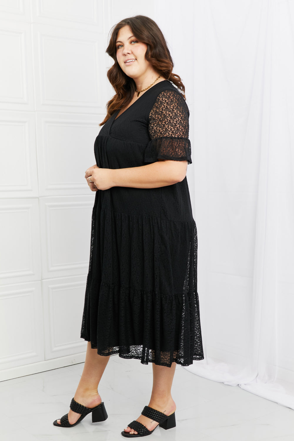 P & Rose Lovely Lace Full Size Tiered Dress  Dresses- Doll Fits