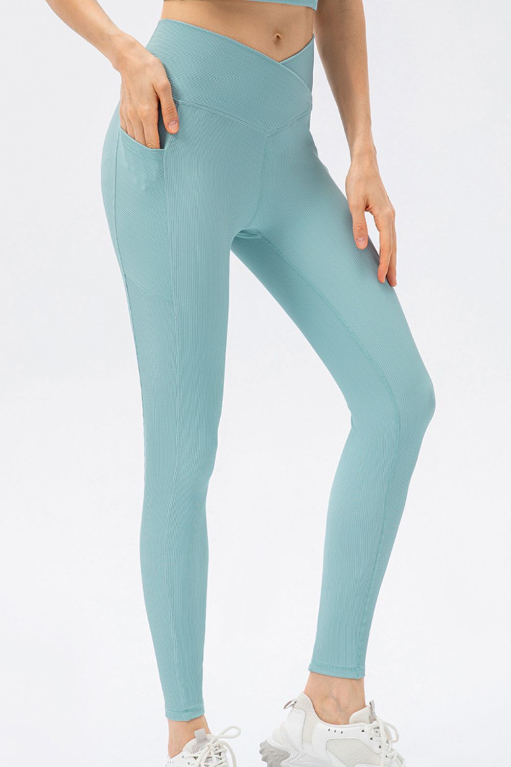 V Shape Waistband Slim Fit Long Sports Pants  - Doll Fits