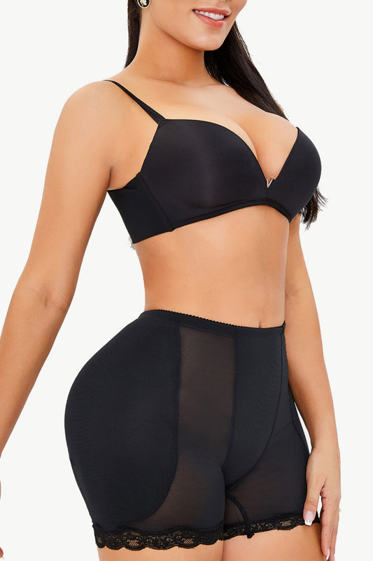 Full Size Scalloped Lace Trim Pull-On Shaping Shorts  Shapewear- Doll Fits