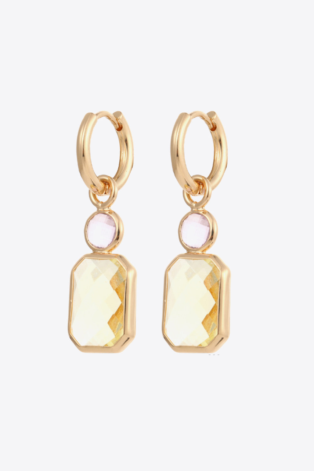 Glass Stone Decor Copper Earrings  Earrings- Doll Fits