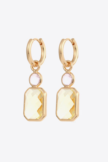 Glass Stone Decor Copper Earrings  Earrings- Doll Fits