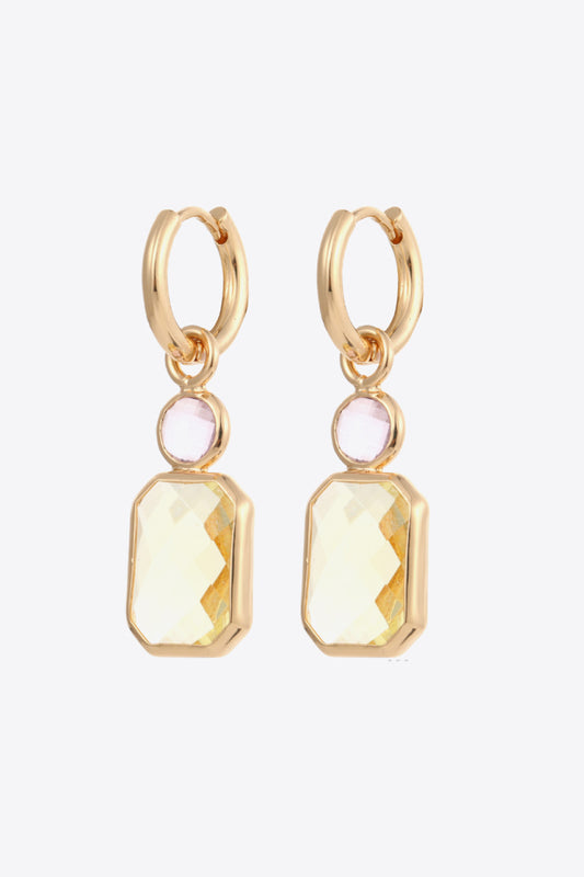 Glass Stone Decor Copper Earrings  Earrings- Doll Fits