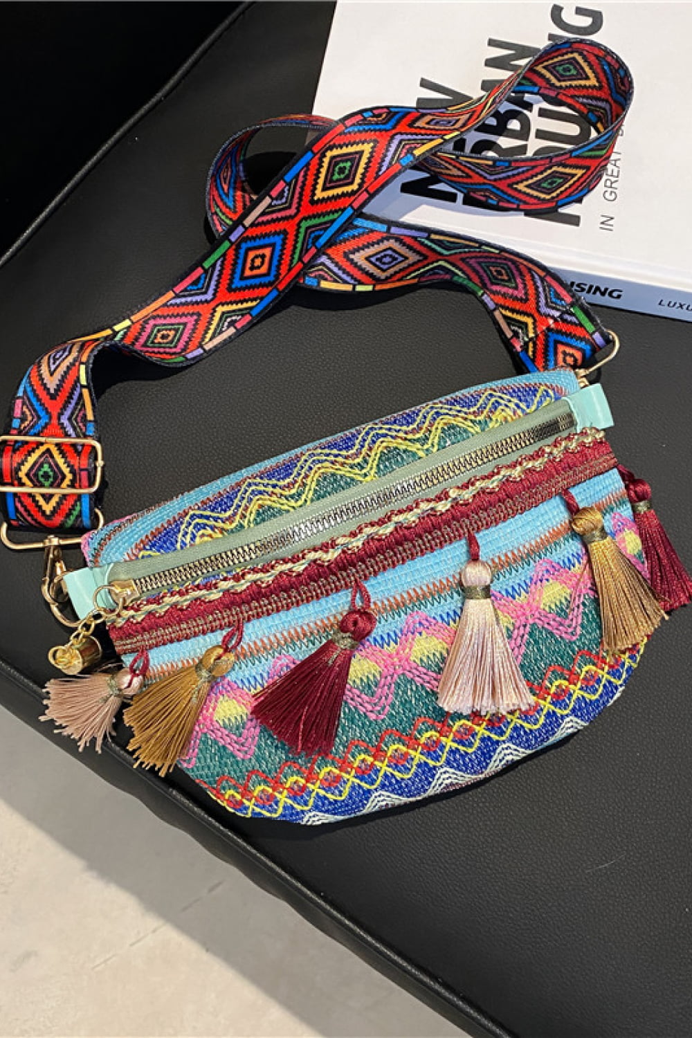 Bohemian Sling Bag with Tassels  Handbags- Doll Fits