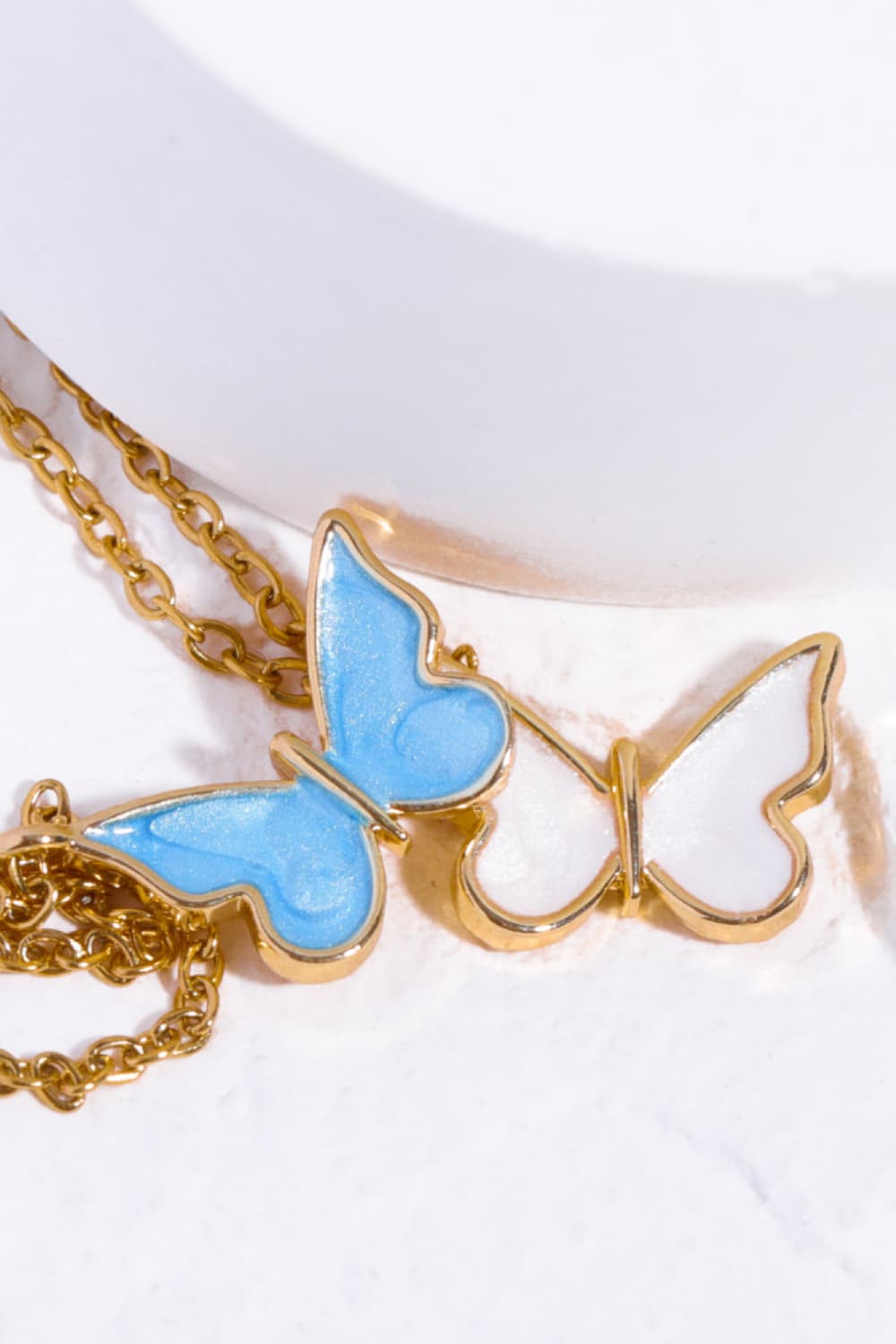 Butterfly Pendant Copper 14K Gold-Plated Necklace  Necklaces- Doll Fits
