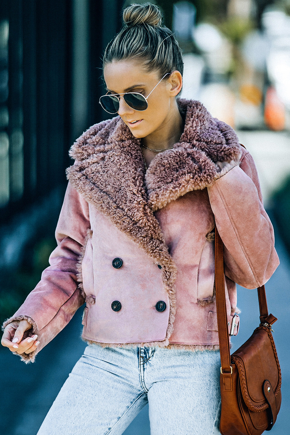 Plush Lining Suede Double-Breasted Jacket  Coats & Jackets- Doll Fits