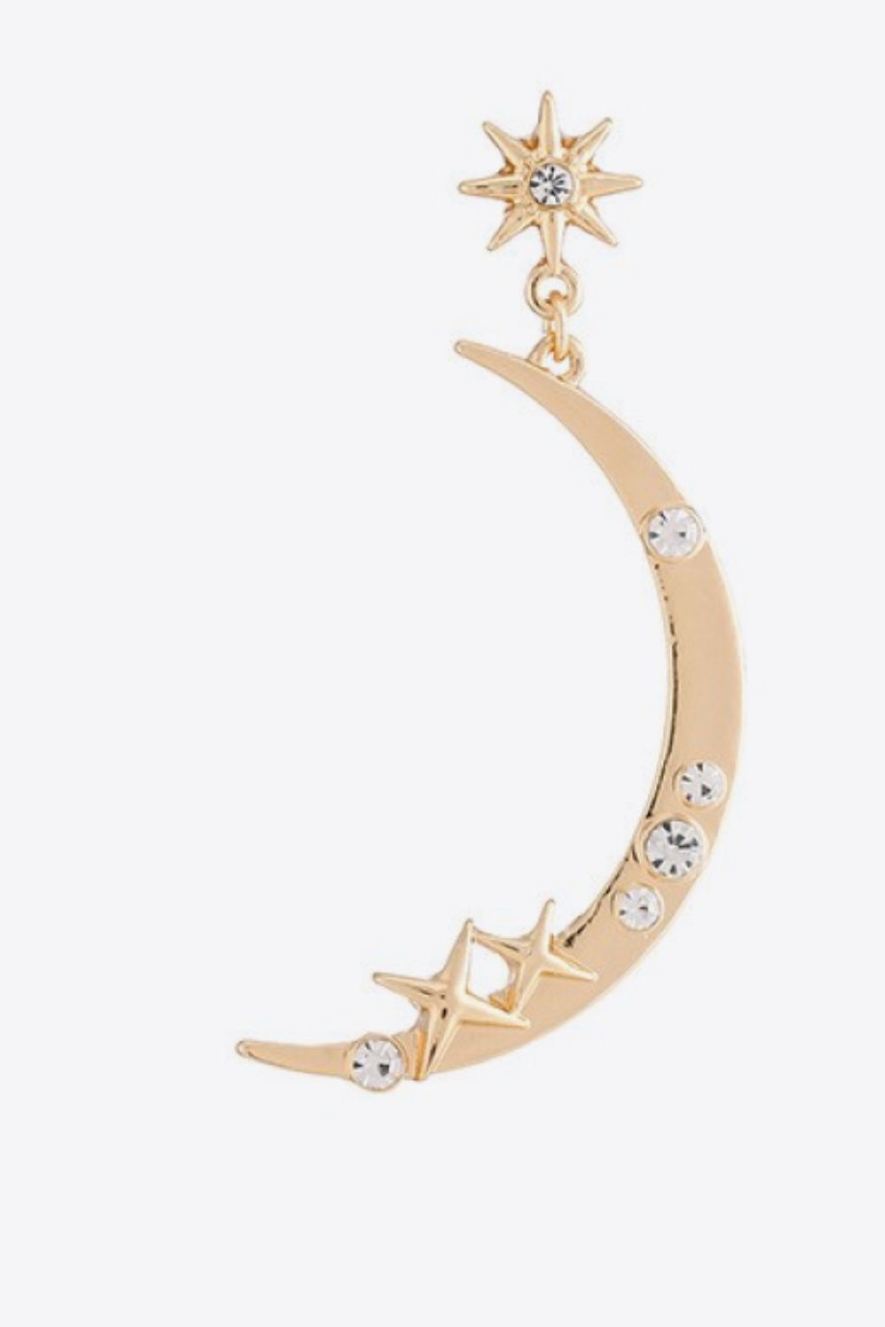 Zircon Star and Moon Alloy Earrings  Earrings- Doll Fits