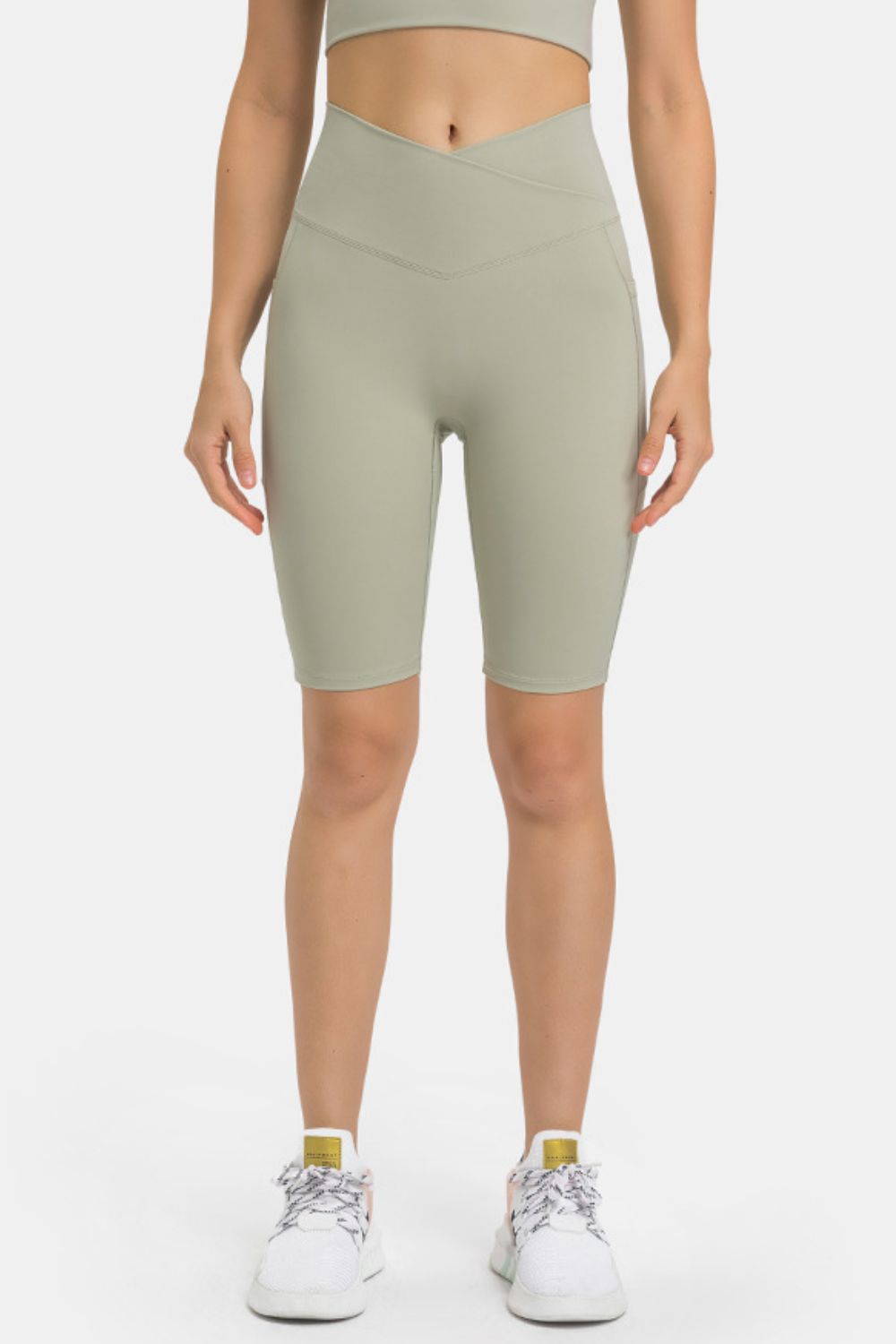 High Waist Biker Shorts with Pockets  Activewear- Doll Fits