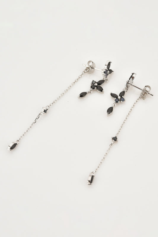 Inlaid Zircon 925 Sterling Silver Earrings  Earrings- Doll Fits