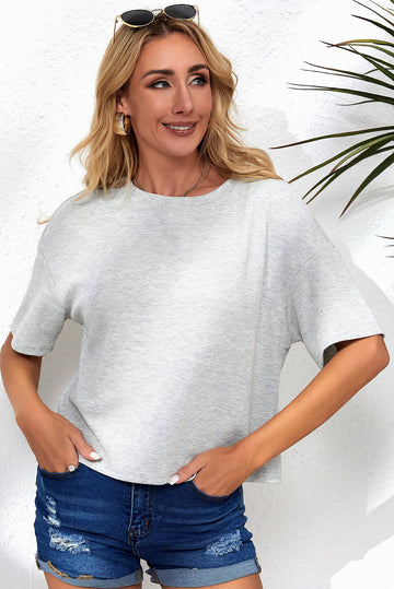 Round Neck Dropped Shoulder Tee  - Doll Fits