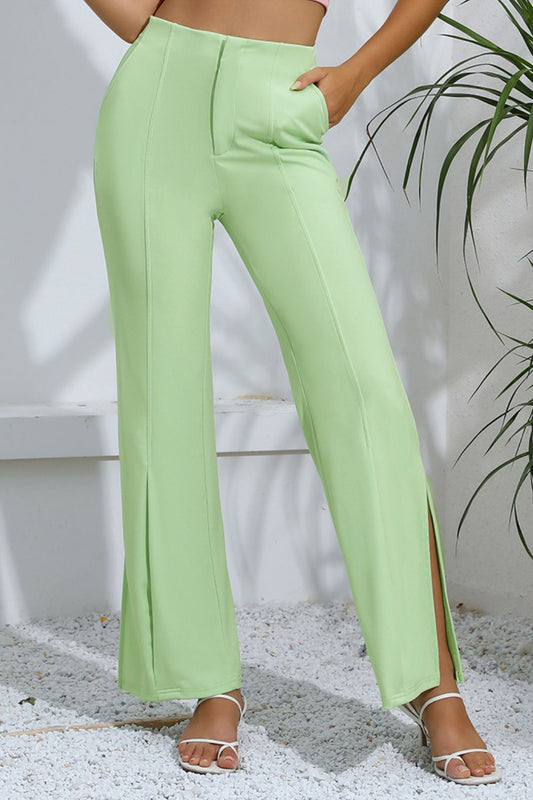 Slit High-Rise Flare Pants  Pants- Doll Fits