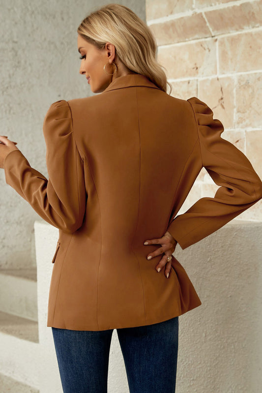 Puff Sleeve Shawl Collar Blazer  Coats & Jackets- Doll Fits