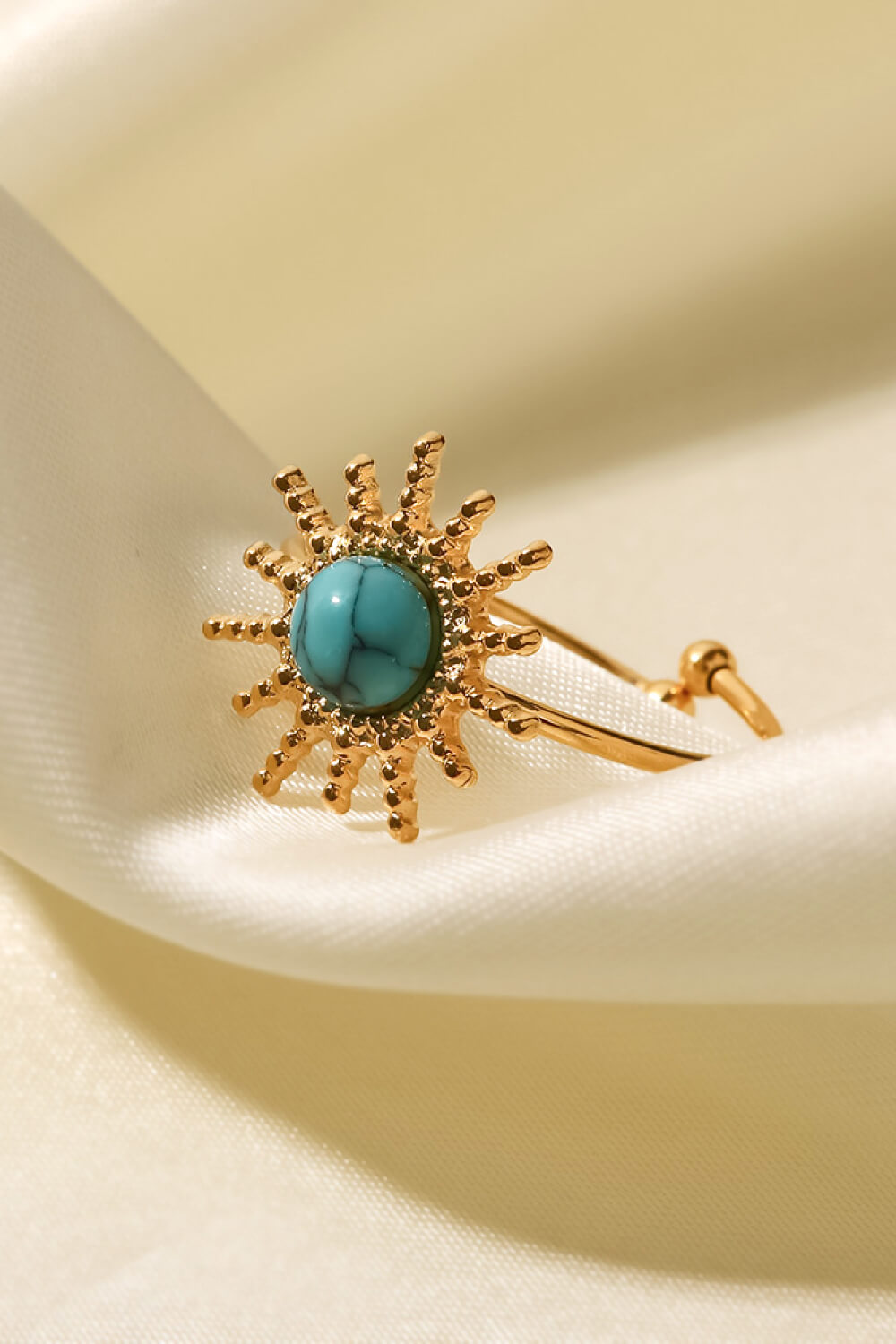 Natural Stone Sun Shape Open Ring  Rings- Doll Fits