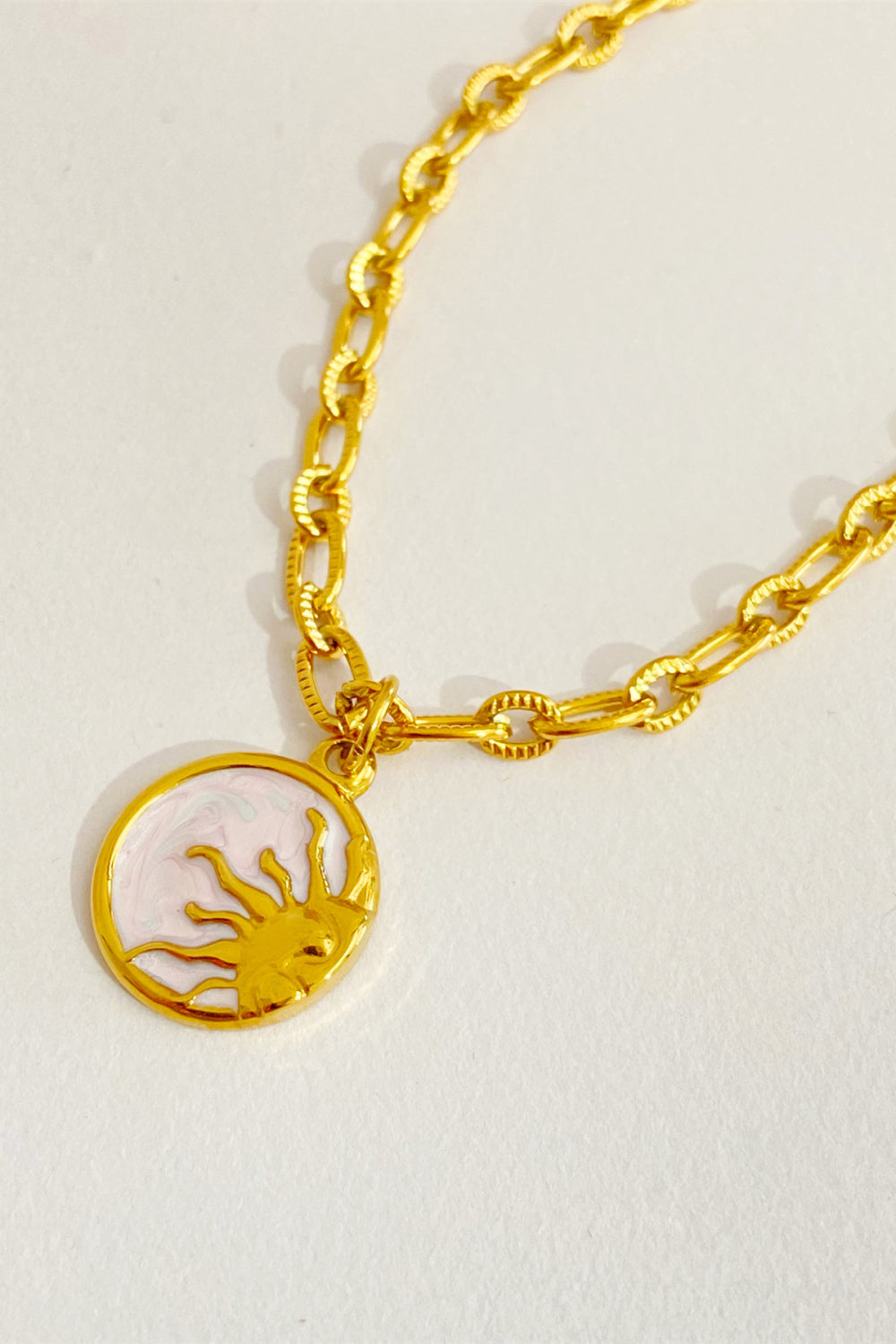 Round Pendant Stainless Steel Necklace  Necklaces- Doll Fits