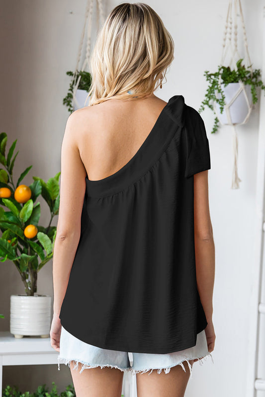 Tied One-Shoulder Blouse  Shirts & Tops- Doll Fits