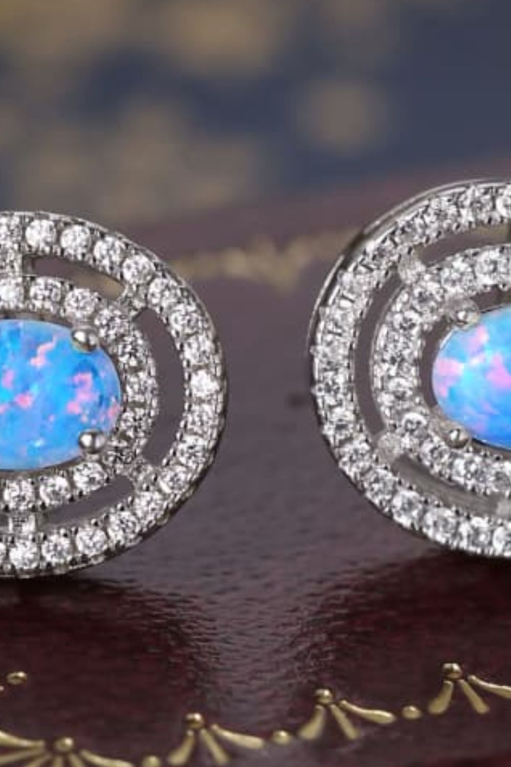 925 Sterling Silver Opal Round Stud Earrings  Earrings- Doll Fits