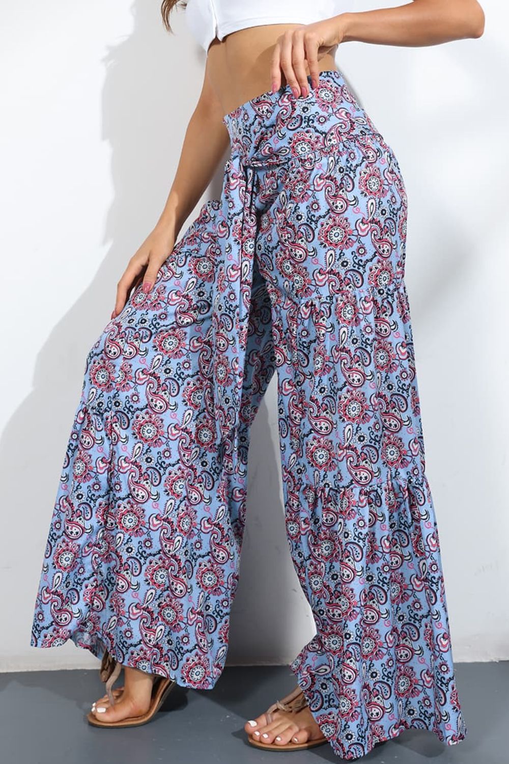 Printed High-Rise Tied Culottes  - Doll Fits