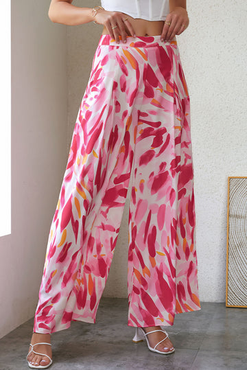 Printed High Waist Wide Leg Pants  Pants- Doll Fits