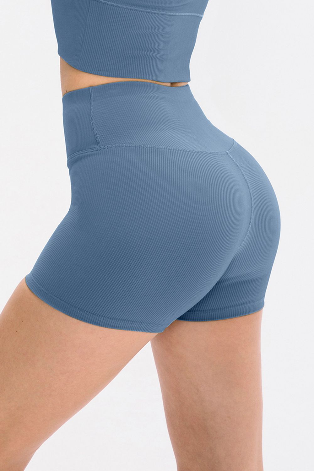 Slim Fit Wide Waistband Sports Shorts  Activewear- Doll Fits