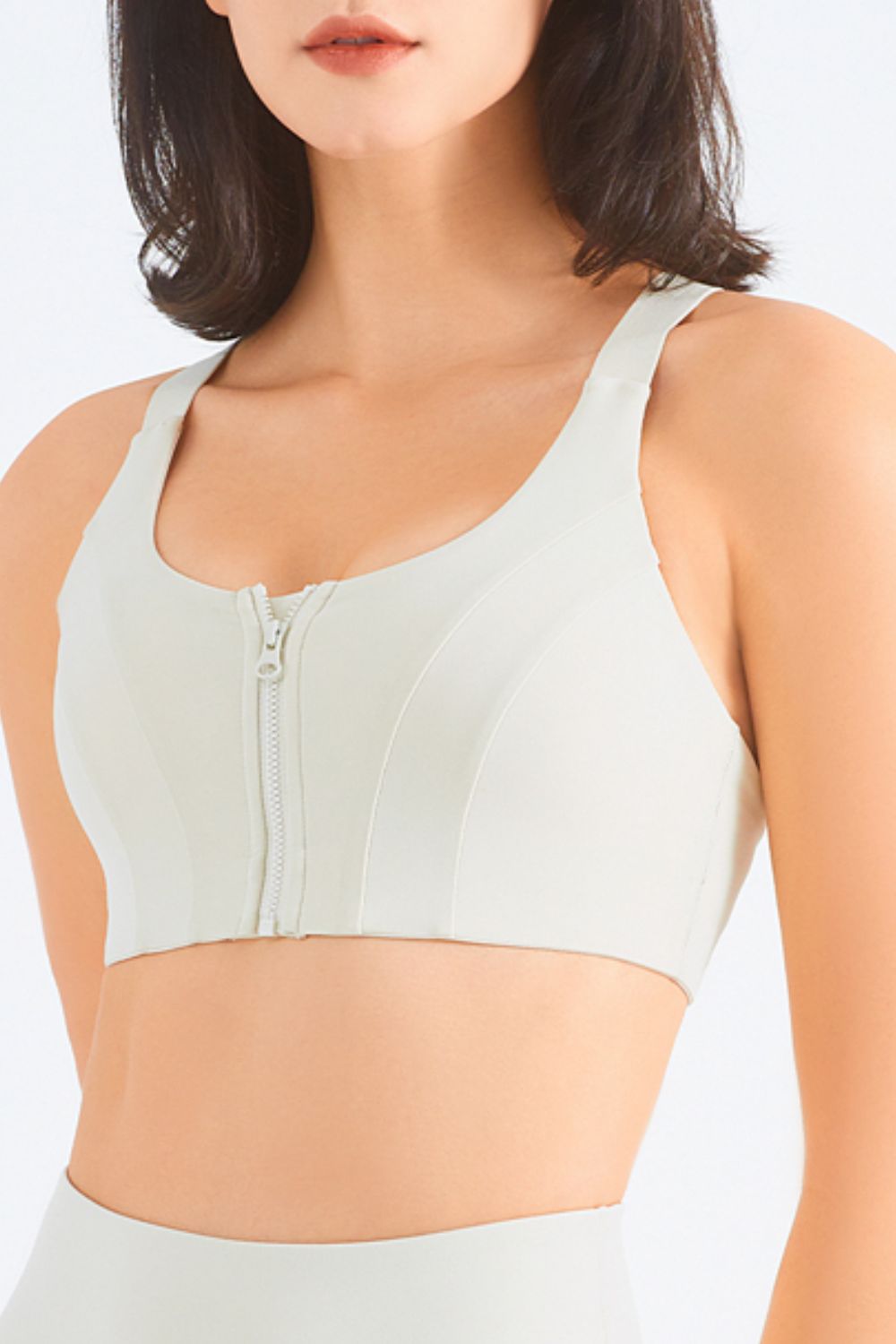 Zip-Up Racerback Sports Bra  Activewear- Doll Fits