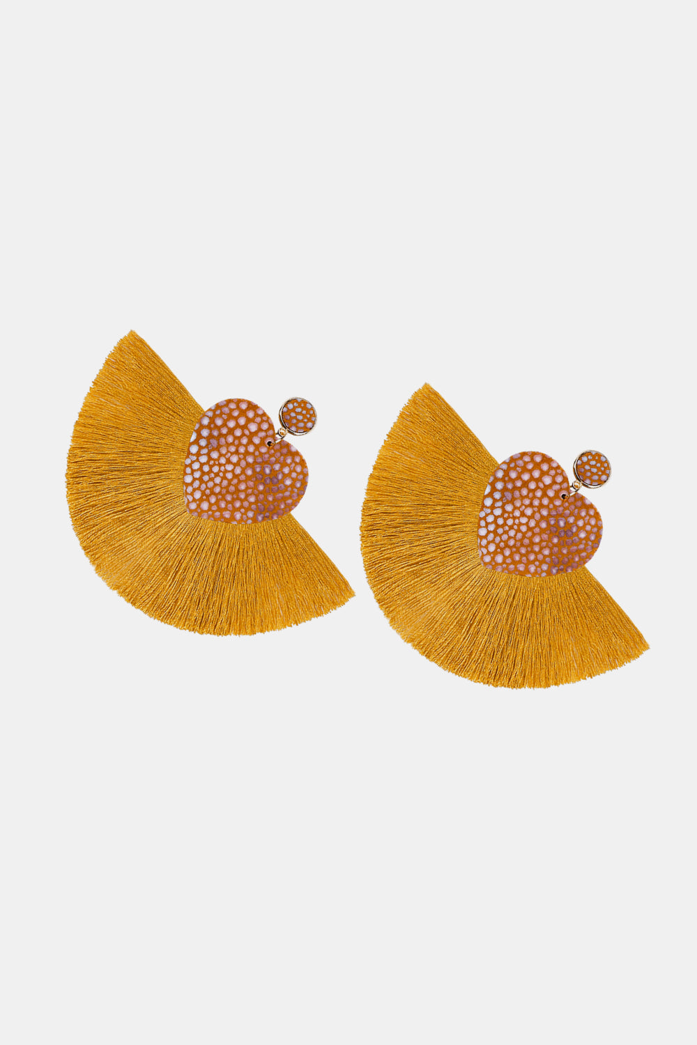 Heart Shape Fringed Dangle Earrings  Earrings- Doll Fits