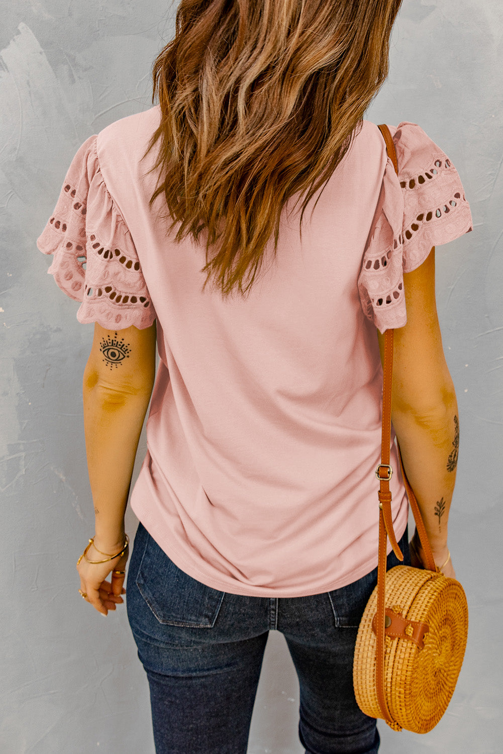 Round Neck Flutter Sleeve Top  Shirts & Tops- Doll Fits