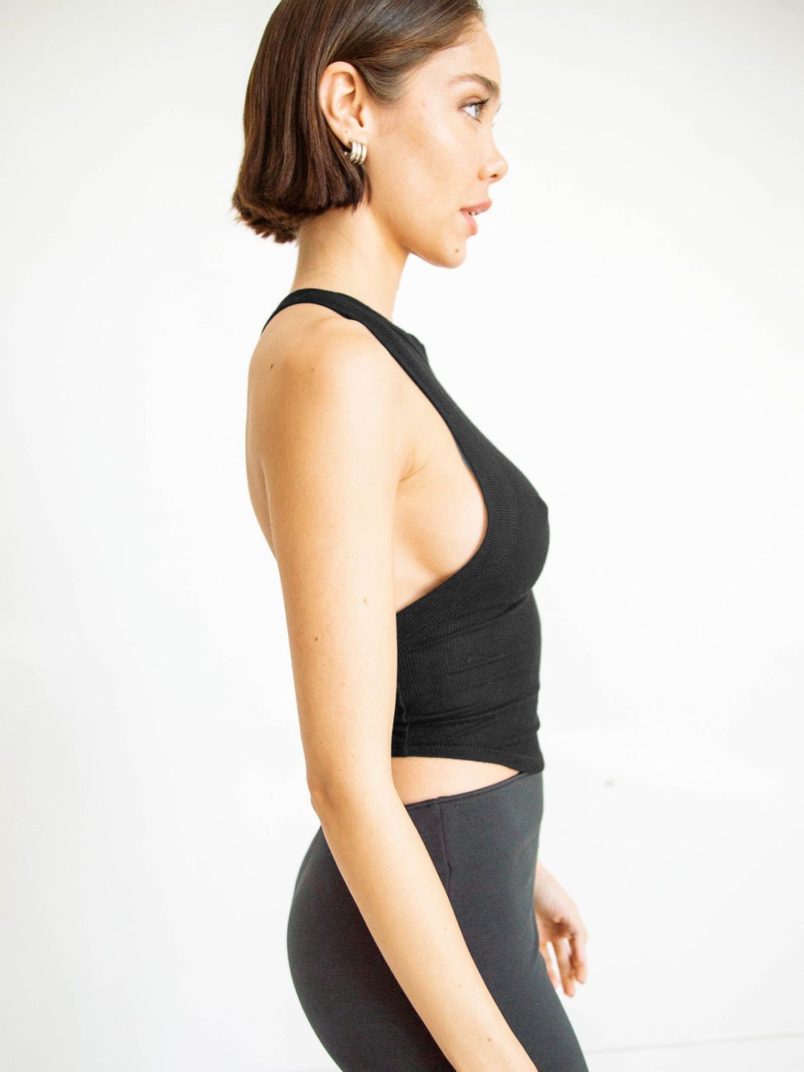 Halter Neck Ribbed Cropped Top  Shirts & Tops- Doll Fits