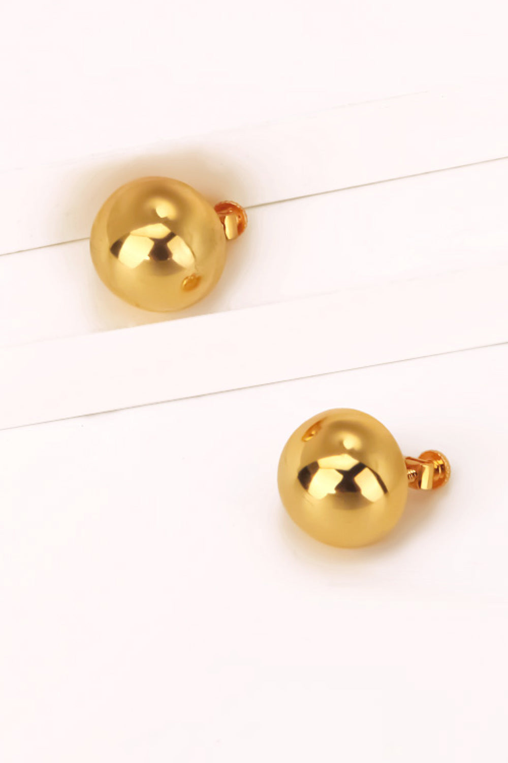 18K Gold Plated Ball Stud Earrings  Earrings- Doll Fits