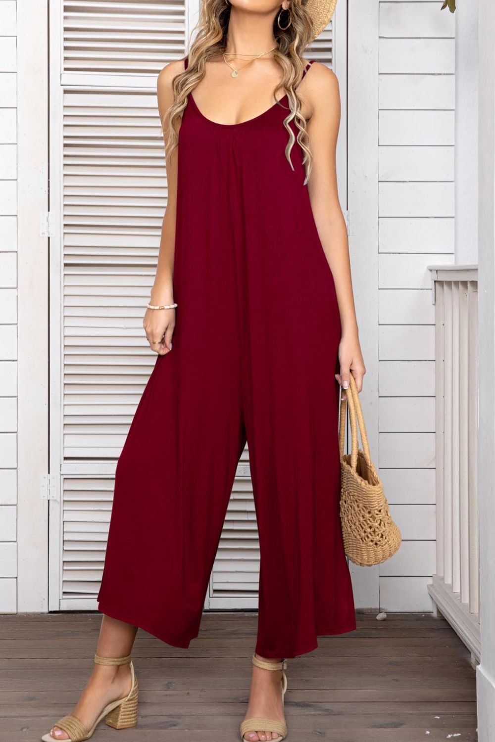 Spaghetti Strap Scoop Neck Jumpsuit  Jumpsuits & Rompers- Doll Fits