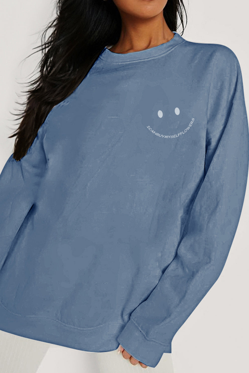 Simply Love Full Size I CAN BUY MYSELF FLOWERS Graphic Sweatshirt  - Doll Fits