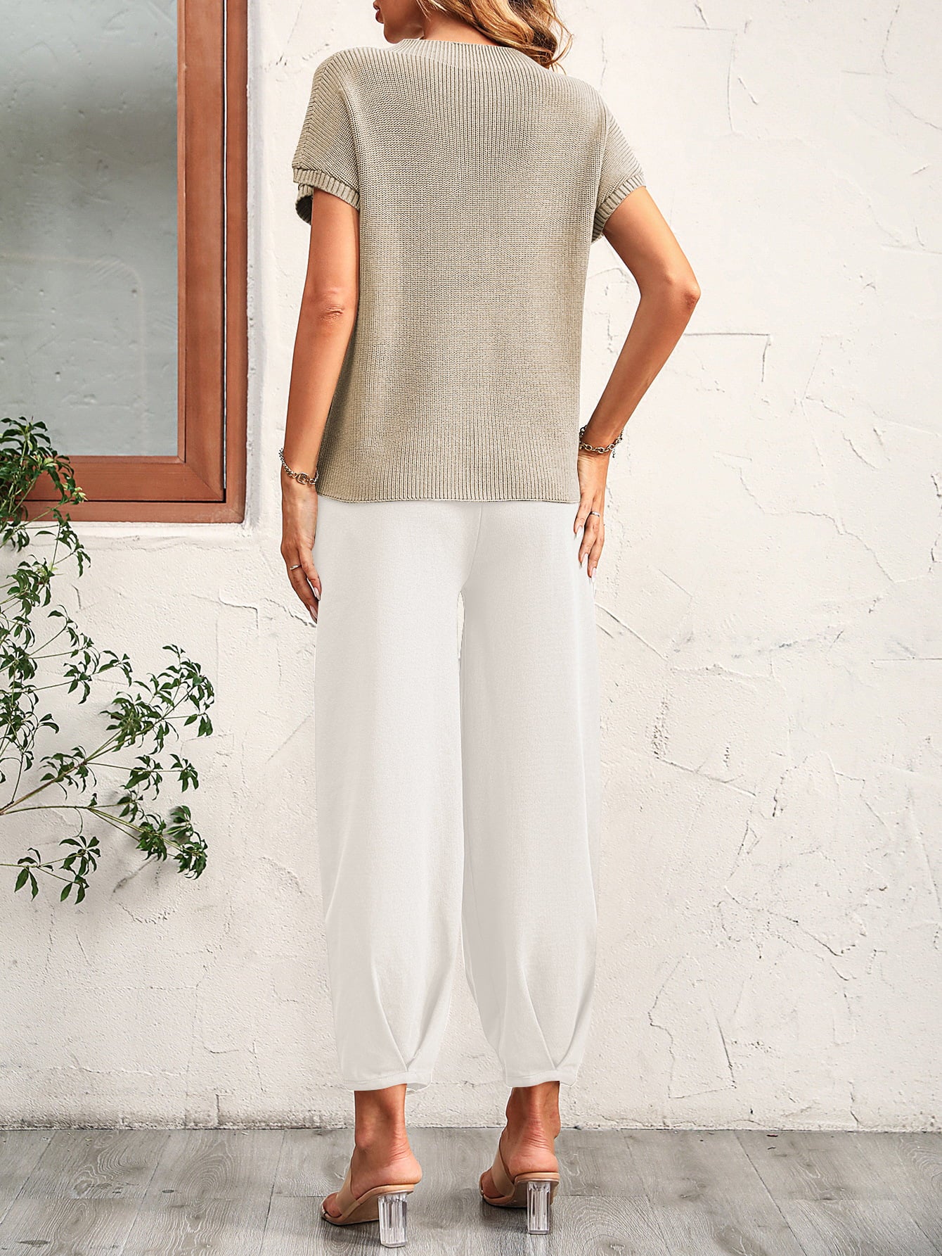 Round Neck Raglan Sleeve Tee and Long Pants Set  - Doll Fits